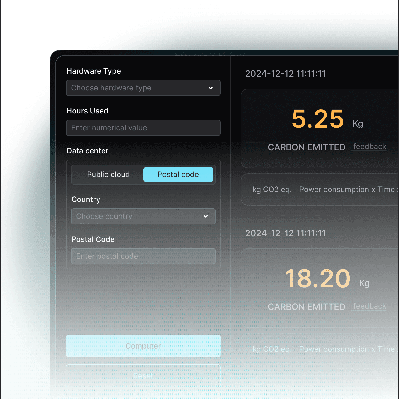 SiliconCarbon carbon footprint calculator